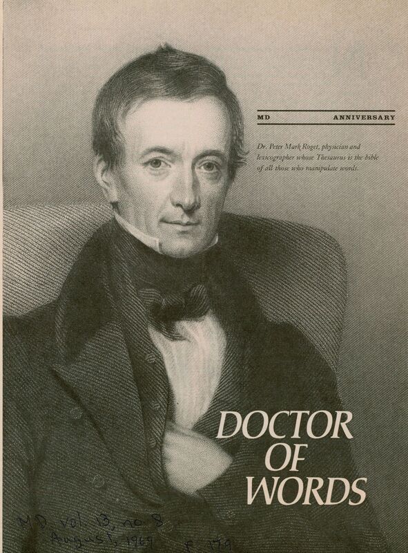 Portrait of British physician Peter Mark Roget.