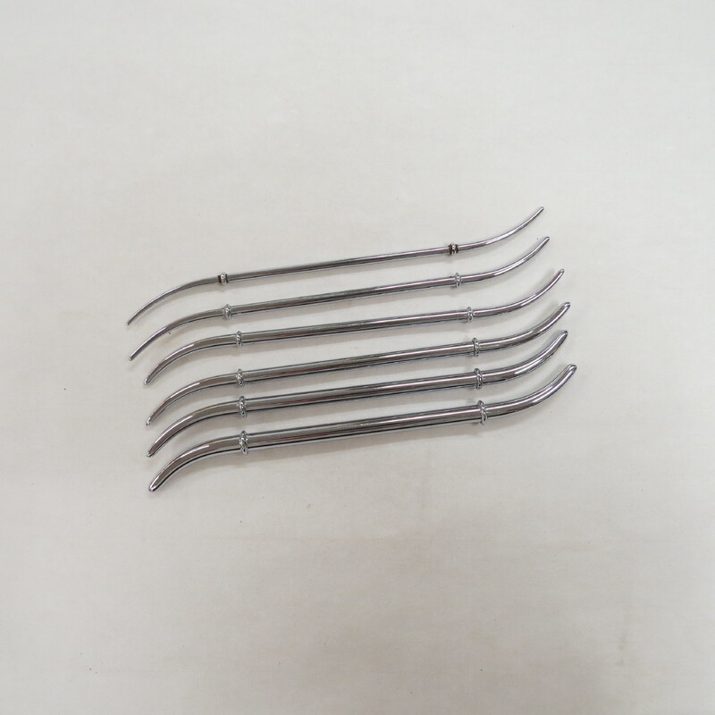 Set of 6 urethral dilator sounds.