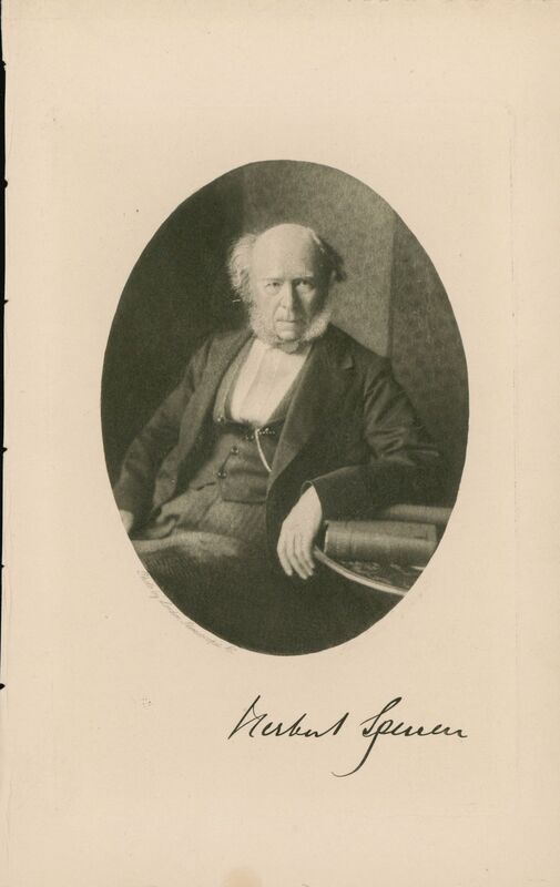 Portrait of British sociologist Herbert Spencer.