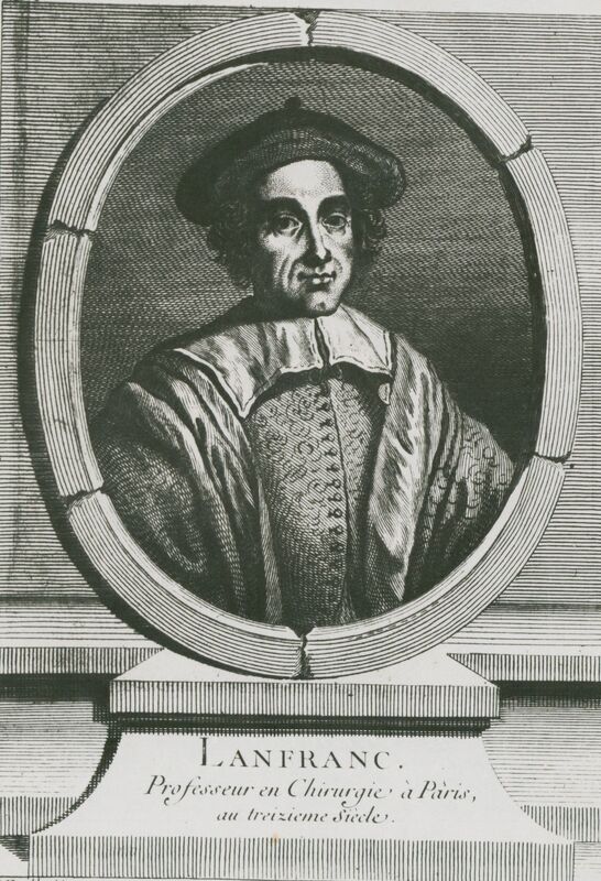 Portrait of Italian surgeon Lanfranc of Milan. 