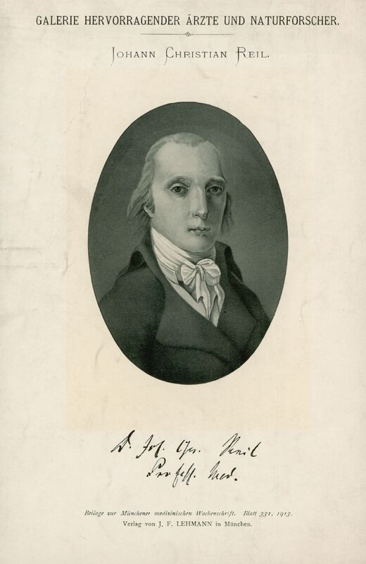 Portrait of German physician Johann Christian Reil. 