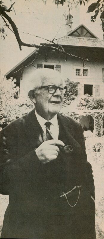 Portrait of Swiss psychologist Jean Piaget. 