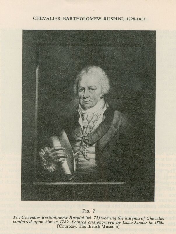 Portrait of Italian-British surgeon Chevalier Bartholomew Ruspini.