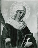 Portrait of Patroness of dentistry Saint Apollonia.