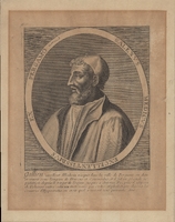 Woodcut portrait of Claudius Galenus, showing a man with a beard facing left