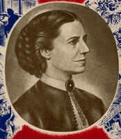 Portrait of American nurse and Red Cross founder Clara Barton .