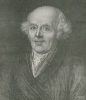 Portrait of German physician Samuel Hahnemann. 