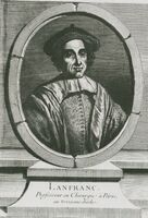 Portrait of Italian surgeon Lanfranc of Milan. 