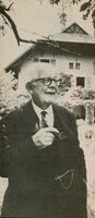 Portrait of Swiss psychologist Jean Piaget. 